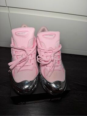 ADDIDAS X RAF 
 Pink & Silver Runner Sneakers